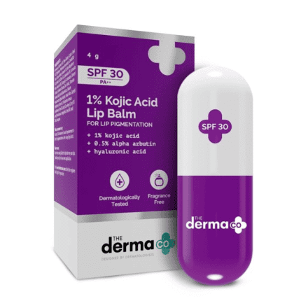 The Derma Co 1% Kojic Acid Lip Balm SPF30 PA++ For Dark & Pigmented Lips (4g)