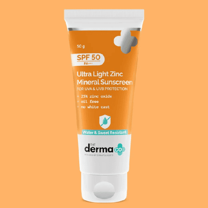 The Derma Co Ultra Light Zinc Mineral Sunscreen With SPF 50 PA+++