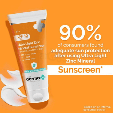 The Derma Co Ultra Light Zinc Mineral Sunscreen With SPF 50 PA+++