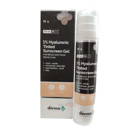 The Derma Co 1% Hyaluronic Tinted Sunscreen Gel SPF60 PA++++