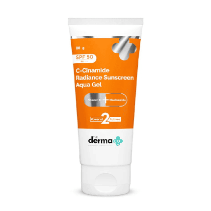 The Derma Co C-Cinamide Radiance Sunscreen Aqua Gel SPF50 PA++++ (50g)