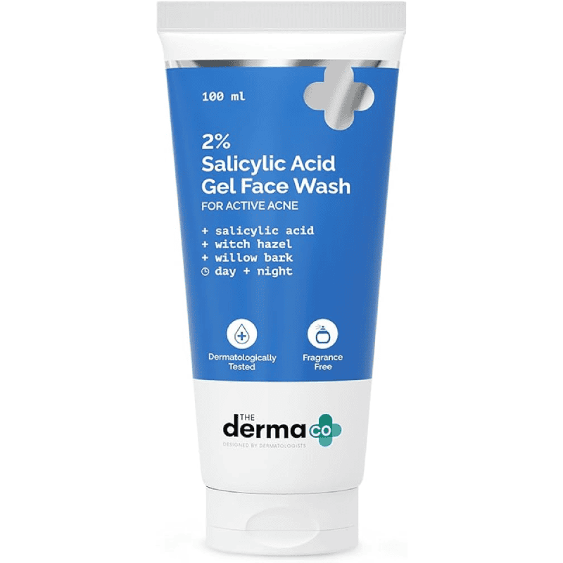 The Derma Co 2% Salicylic Acid Gel Face Wash For Active Acne The Derma Co 2% Salicylic Acid Gel Face Wash For Active Acne