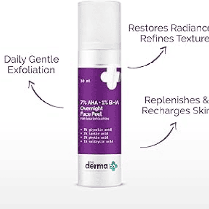 The Derma Co 7% AHA + 1% BHA Overnight Face Peel