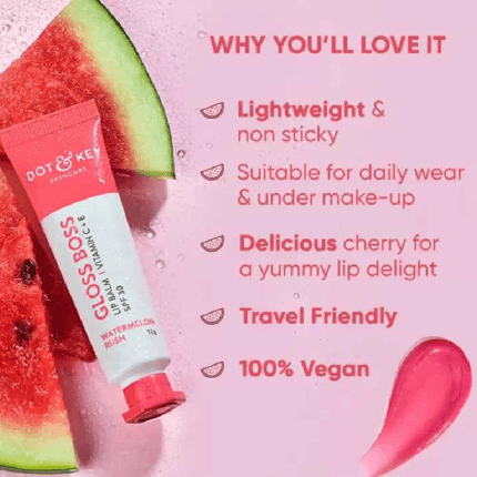 Dot & Key Gloss Boss Vitamin C + E Lip Balm SPF50 - Watermelon Rush