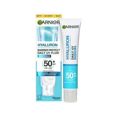 Garnier Hyaluron Barrier Protect Daily UV Fluid Invisible SPF50+ 40ml Garnier Hyaluron Barrier Protect Daily UV Fluid Invisible SPF50+ 40ml - Image 1