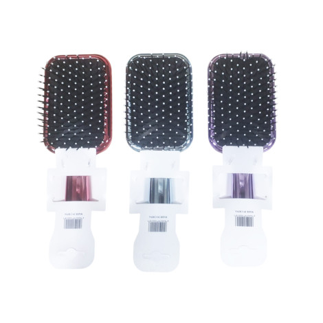 Multicolor Square Shape Hair Brush With Mirror Multicolor Square Shape Hair Brush With Mirror - Image 1