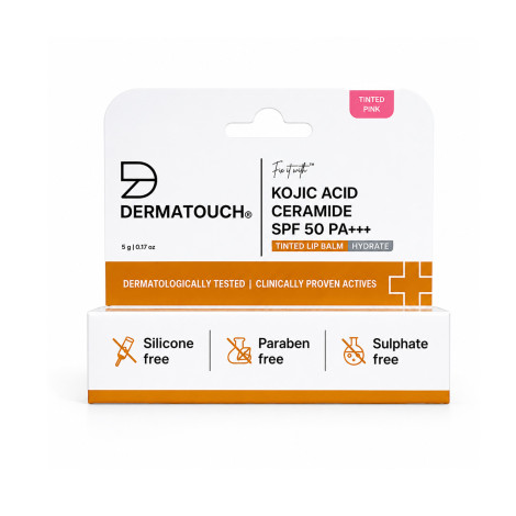 Dermatouch Kojic Acid Ceramide Spf 50 Pa+++ Tinted Lip Balm 5g - Tinted Pink Dermatouch Kojic Acid Ceramide Spf 50 Pa+++ Tinted Lip Balm 5g - Tinted Pink - Image 1