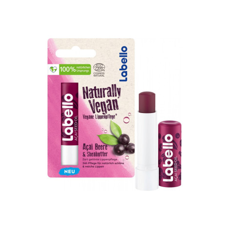 Labello Naturally Vegan Acai Berry & Shea Butter Lip Balm 5.2ml Labello Naturally Vegan Acai Berry & Shea Butter Lip Balm 5.2ml - Image 1