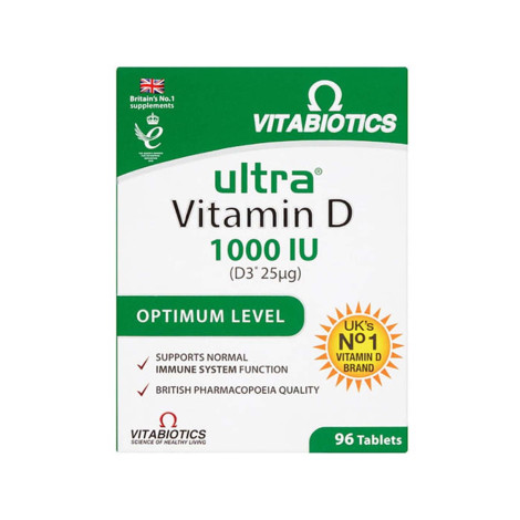 Vitabiotics Ultra Vitamin D 1000IU Optimum Level – 96 Tablets Vitabiotics Ultra Vitamin D 1000IU Optimum Level – 96 Tablets - Image 1