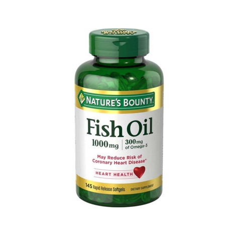 Nature’s Bounty Fish Oil, 1000mg, 300mg of Omega-3, 145 Rapid Release Softgels Nature’s Bounty Fish Oil, 1000mg, 300mg of Omega-3, 145 Rapid Release Softgels - Image 1