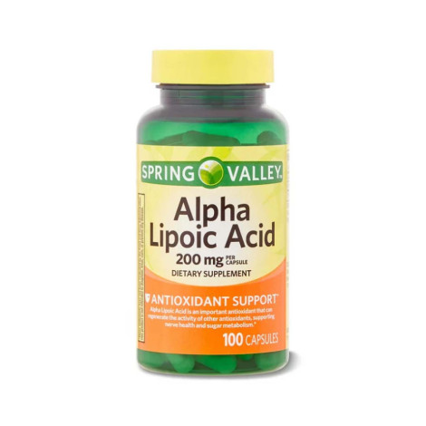 Spring Valley Alpha Lipoic Acid Dietary Supplement 200 mg 100 cap Spring Valley Alpha Lipoic Acid Dietary Supplement 200 mg 100 cap - Image 1