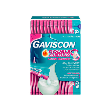 Gaviscon Double Action Liquid Sachets 24X10ml Gaviscon Double Action Liquid Sachets 24X10ml - Image 1