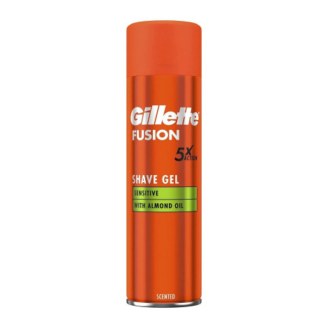 Gillette Fusion 5 Sensitive With Almond Oil Shave Gel Scented 200ml Gillette Fusion 5 Sensitive With Almond Oil Shave Gel Scented 200ml - Image 1