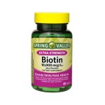 Spring Valley Extra Strength Biotin Plus Keratin 10,000mcg 60 Tablets