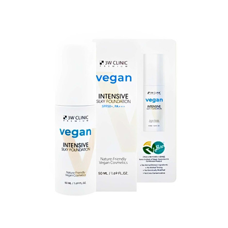 3W Clinic Vegan Intensive Silky Foundation SPF50+ PA++ 50ml 3W Clinic Vegan Intensive Silky Foundation SPF50+ PA++ 50ml - Image 1