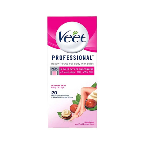 Veet Professional Ready To Use Full Body Shea Butter & Acai Berry Scent 20 Wax Strips Veet Professional Ready To Use Full Body Shea Butter & Acai Berry Scent 20 Wax Strips - Image 1