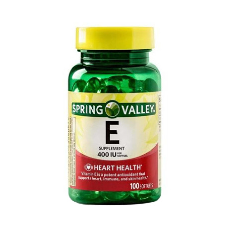 Spring Valley Vitamin E Supplement 400IU 100 Softgel Spring Valley Vitamin E Supplement 400IU 100 Softgel - Image 1