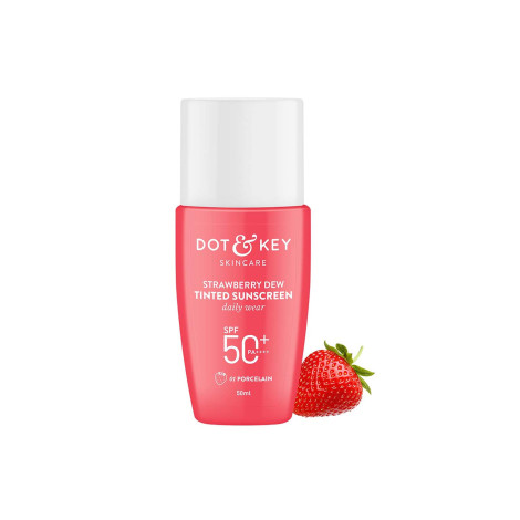 Dot & Key Strawberry Dew Tinted Sunscreen SPF50+ PA+++ 50ml - 01 Porcelain Dot & Key Strawberry Dew Tinted Sunscreen SPF50+ PA+++ 50ml - 01 Porcelain - Image 1