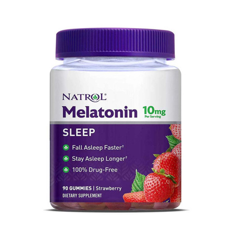 Natrol Melatonin 10mg Sleep Aid Gummies – Strawberry – 90ct Natrol Melatonin 10mg Sleep Aid Gummies – Strawberry – 90ct - Image 1
