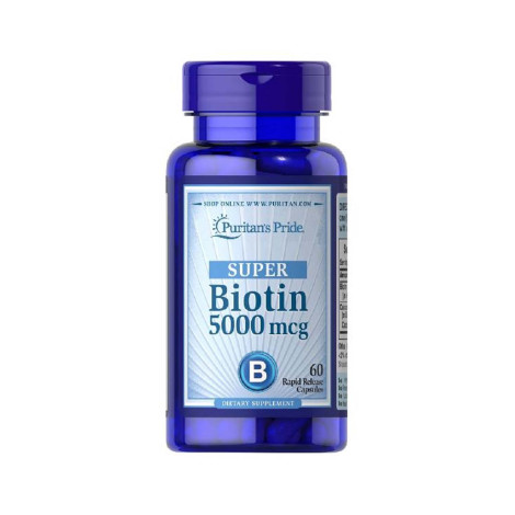 Puritan’s Pride Super Biotin 5000mcg 60 Capsules Puritan’s Pride Super Biotin 5000mcg 60 Capsules - Image 1
