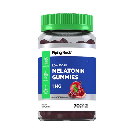 Piping Rock Melatonin Gummies 1 mg – 60 Vegan Gummies Piping Rock Melatonin Gummies 1 mg – 60 Vegan Gummies - Image 1