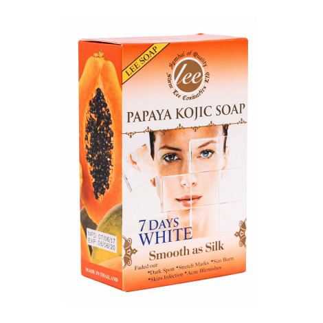 Lee 7 Days White Smooth As Silk Papaya Kojic Soap 160g Lee 7 Days White Smooth As Silk Papaya Kojic Soap 160g - Image 1