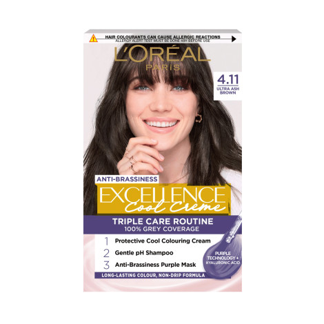 L'Oreal Excellence Cool Creme Triple Care Routine - 4.11 Ultra Ash Brown L'Oreal Excellence Cool Creme Triple Care Routine - 4.11 Ultra Ash Brown - Image 1