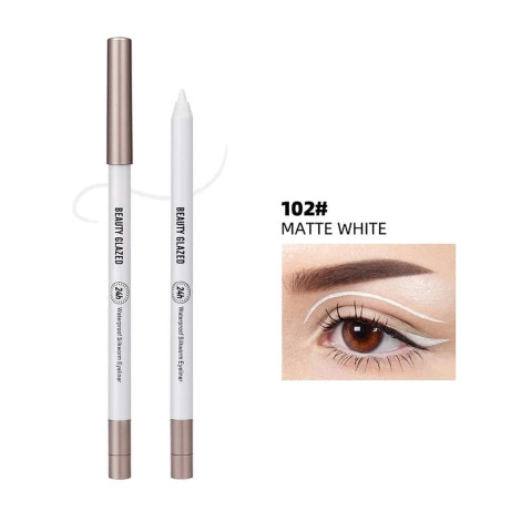 Beauty Glazed Waterproof Silkworm Eyeliner - 102 Matte White Beauty Glazed Waterproof Silkworm Eyeliner - 102 Matte White - Image 1