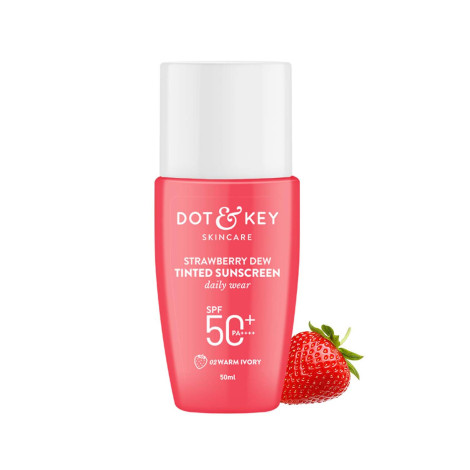 Dot & Key Strawberry Tinted Sunscreen SPF50+ PA+++ - 02 Warm Ivory 50ml Dot & Key Strawberry Tinted Sunscreen SPF50+ PA+++ - 02 Warm Ivory 50ml - Image 1