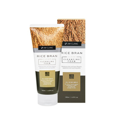 3W Clinic Rice Bran Clear Cleansing Foam 180ml 3W Clinic Rice Bran Clear Cleansing Foam 180ml - Image 1