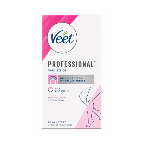 Veet Professional Wax Strips Legs & Body Normal Skin 20 wax Veet Professional Wax Strips Legs & Body Normal Skin 20 wax - Image 1