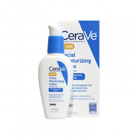 CeraVe AM Oil-Free Facial Moisturizing Lotion With Sunscreen SPF30 60ml CeraVe AM Oil-Free Facial Moisturizing Lotion With Sunscreen SPF30 60ml - Image 1