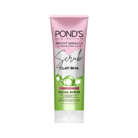Pond's Bright Ultimate Miracle Pore Clear Clay Bha Facial Scrub 100g Pond's Bright Ultimate Miracle Pore Clear Clay Bha Facial Scrub 100g - Image 1