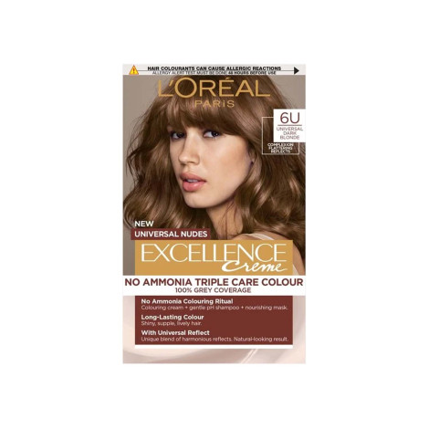 L'Oreal Excellence No Ammonia Triple Care Colour - 6U Universal Dark Blonde L'Oreal Excellence No Ammonia Triple Care Colour - 6U Universal Dark Blonde - Image 1
