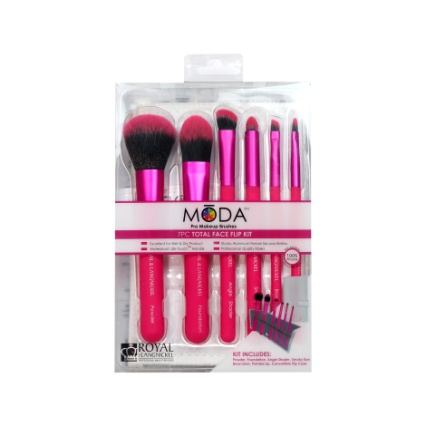 Royal And Langnickel Moda Pro Makeup Brushes 7PC Total Face Flip Kit Royal And Langnickel Moda Pro Makeup Brushes 7PC Total Face Flip Kit - Image 1