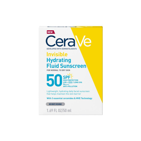 CeraVe Invisible Hydrating Fluid Sunscreen SPF50+ 50ml CeraVe Invisible Hydrating Fluid Sunscreen SPF50+ 50ml - Image 1