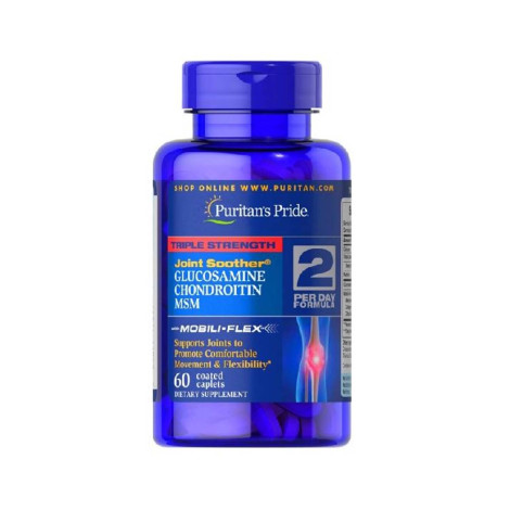 Puritans Pride Triple Strength Glucosamine, Chondroitin & Msm Joint Soother, 60 Tablets Puritans Pride Triple Strength Glucosamine, Chondroitin & Msm Joint Soother, 60 Tablets - Image 1