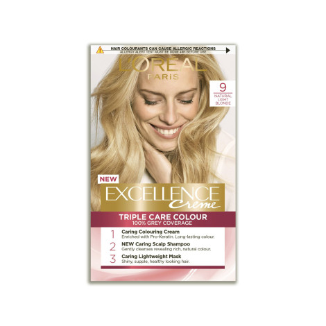 L'Oreal Excellence Creme Triple Care Colour - 9 Natural Light Blonde L'Oreal Excellence Creme Triple Care Colour - 9 Natural Light Blonde - Image 1