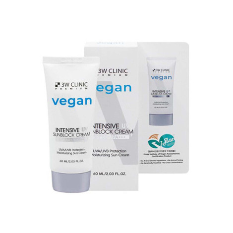 3W Clinic Vegan Intensive UV Sunblock Cream SPF50+ PA++ 60ml 3W Clinic Vegan Intensive UV Sunblock Cream SPF50+ PA++ 60ml - Image 1