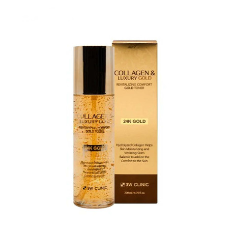 3W Clinic Collagen & Luxury Gold Revitalizing Comfort Gold Toner 200ml 3W Clinic Collagen & Luxury Gold Revitalizing Comfort Gold Toner 200ml - Image 1