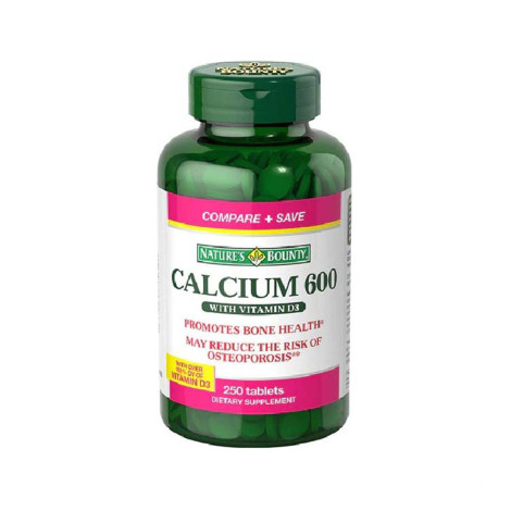 Nature's Bounty Calcium 600 with Vitamin D3 -- 250 Tablets Nature's Bounty Calcium 600 with Vitamin D3 -- 250 Tablets - Image 1