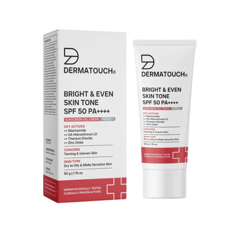 Dermatouch Bright & Even Skin Tone SPF 50 Pa++++ Sunscreen Gel Cream 50g Dermatouch Bright & Even Skin Tone SPF 50 Pa++++ Sunscreen Gel Cream 50g - Image 1