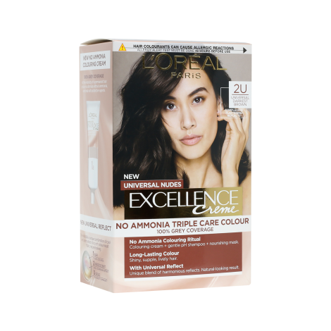L'Oreal Excellence No Ammonia Triple Care Colour - 2U Universal Darkest Brown L'Oreal Excellence No Ammonia Triple Care Colour - 2U Universal Darkest Brown - Image 1
