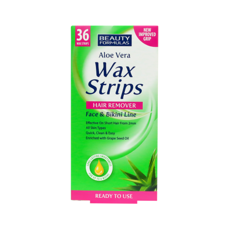 Beauty Formulas Aloe Vera Wax Strips x 36 - Face & Bikini Line Hair Removal Beauty Formulas Aloe Vera Wax Strips x 36 - Face & Bikini Line Hair Removal - Image 1