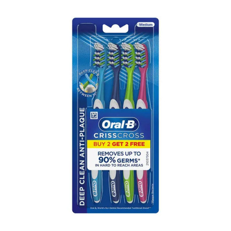 Oral-B Crisscross Deep Clean Anti-Plaque Tooth Brush - Medium Oral-B Crisscross Deep Clean Anti-Plaque Tooth Brush - Medium - Image 1