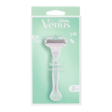 Gillette Venus Smooth Sensitive Women's Shaver with 2 Razor Blades Gillette Venus Smooth Sensitive Women's Shaver with 2 Razor Blades - Image 1