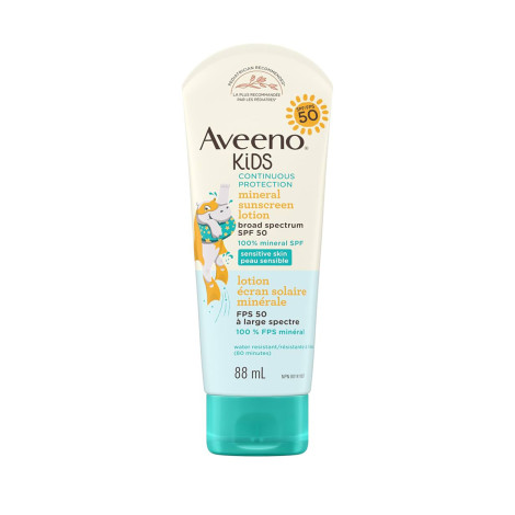 Aveeno Kids Continuous Protection Mineral Sunscreen Lotion SPF 50 88ml Aveeno Kids Continuous Protection Mineral Sunscreen Lotion SPF 50 88ml - Image 1
