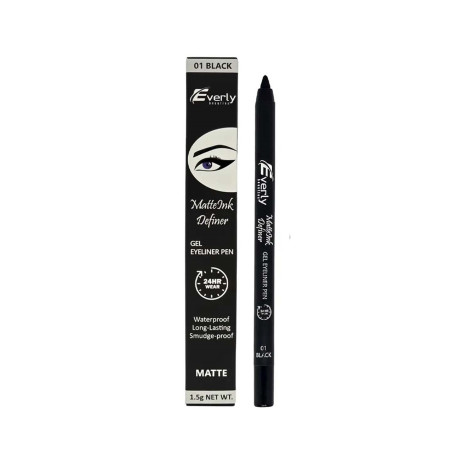 Everly Matte Ink Definer Waterproof Gel Eyeliner Pen - 01 Black Everly Matte Ink Definer Waterproof Gel Eyeliner Pen - 01 Black - Image 1