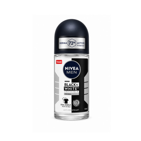 Nivea Men Invisible Black & White Original Roll On 50ml Nivea Men Invisible Black & White Original Roll On 50ml - Image 1