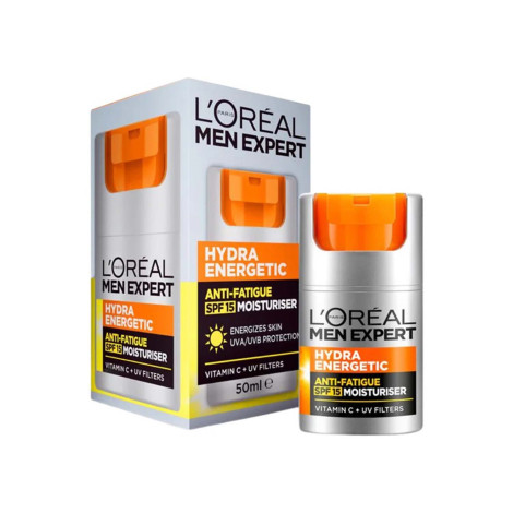 L'Oreal Men Expert Hydra Energetic Anti-Fatigue Moisturiser SPF15 50ml L'Oreal Men Expert Hydra Energetic Anti-Fatigue Moisturiser SPF15 50ml - Image 1